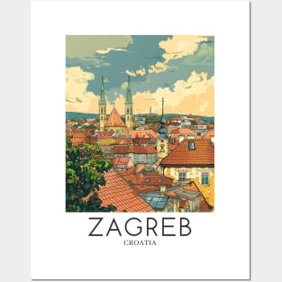 A Pop Art Travel Print of Zagreb - Croatia Posters and Art